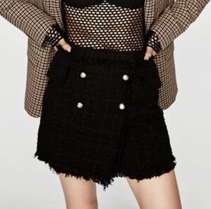 Zara Black Tweed Skort